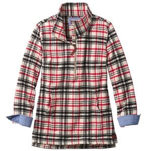 L.L.Bean Women’s Heritage Chamois Shirt, Zip Pullover Plaid Size XL